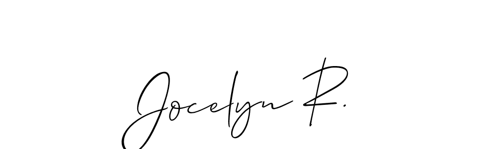 This is the best signature style for the Jocelyn R. name. Also you like these signature font (Allison_Script). Mix name signature. Jocelyn R. signature style 2 images and pictures png