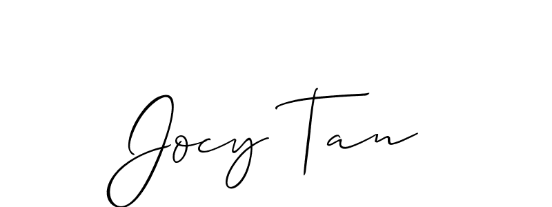 Make a beautiful signature design for name Jocy Tan. With this signature (Allison_Script) style, you can create a handwritten signature for free. Jocy Tan signature style 2 images and pictures png