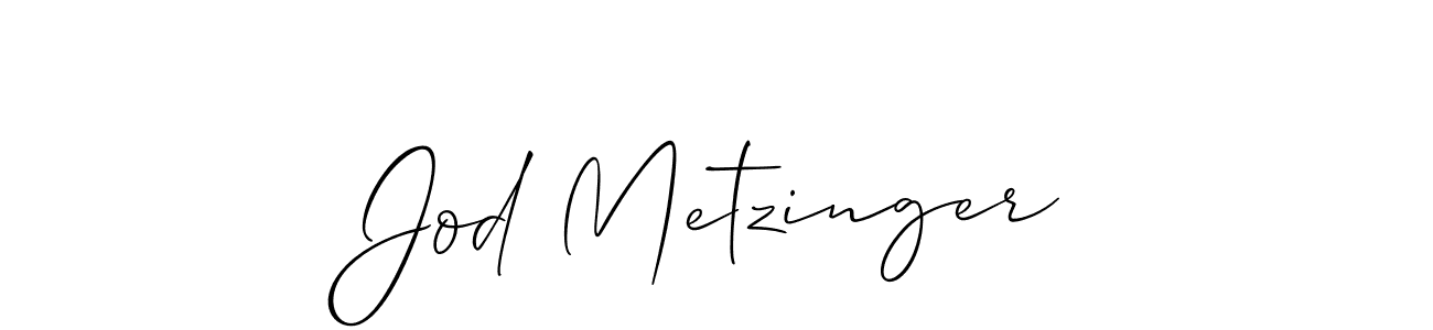 It looks lik you need a new signature style for name Jod Metzinger. Design unique handwritten (Allison_Script) signature with our free signature maker in just a few clicks. Jod Metzinger signature style 2 images and pictures png