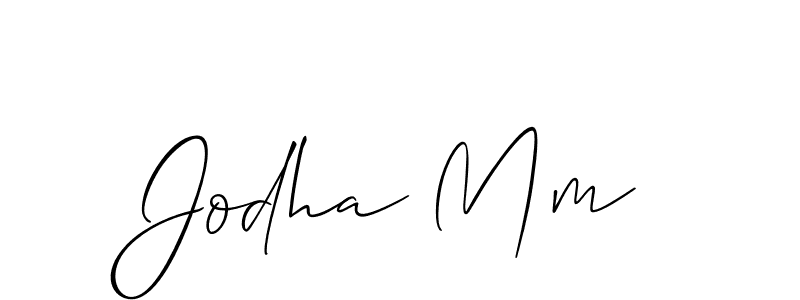 Create a beautiful signature design for name Jodha Mm. With this signature (Allison_Script) fonts, you can make a handwritten signature for free. Jodha Mm signature style 2 images and pictures png