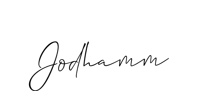 Create a beautiful signature design for name Jodhamm. With this signature (Allison_Script) fonts, you can make a handwritten signature for free. Jodhamm signature style 2 images and pictures png