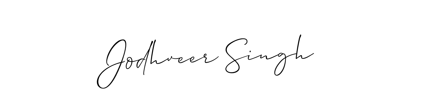 The best way (Allison_Script) to make a short signature is to pick only two or three words in your name. The name Jodhveer Singh include a total of six letters. For converting this name. Jodhveer Singh signature style 2 images and pictures png