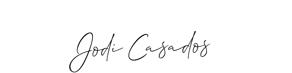 How to make Jodi Casados name signature. Use Allison_Script style for creating short signs online. This is the latest handwritten sign. Jodi Casados signature style 2 images and pictures png