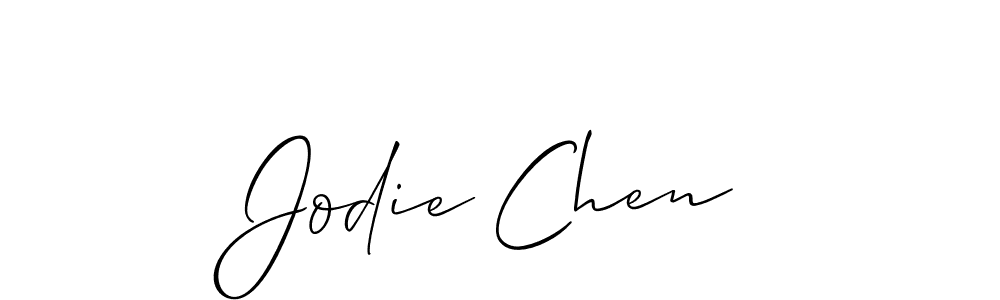 It looks lik you need a new signature style for name Jodie Chen. Design unique handwritten (Allison_Script) signature with our free signature maker in just a few clicks. Jodie Chen signature style 2 images and pictures png