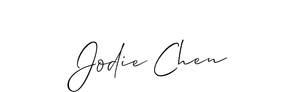 It looks lik you need a new signature style for name Jodie Chen. Design unique handwritten (Allison_Script) signature with our free signature maker in just a few clicks. Jodie Chen signature style 2 images and pictures png