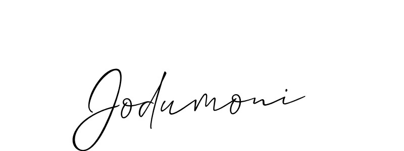 How to make Jodumoni signature? Allison_Script is a professional autograph style. Create handwritten signature for Jodumoni name. Jodumoni signature style 2 images and pictures png