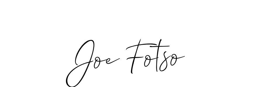 Joe Fotso stylish signature style. Best Handwritten Sign (Allison_Script) for my name. Handwritten Signature Collection Ideas for my name Joe Fotso. Joe Fotso signature style 2 images and pictures png