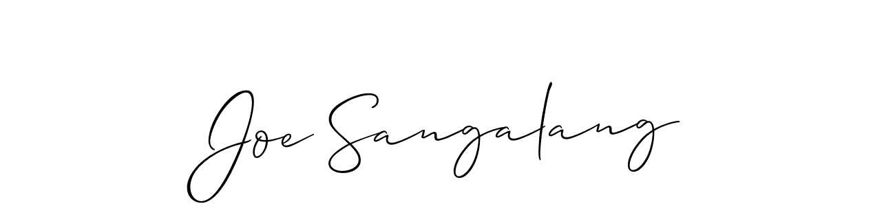The best way (Allison_Script) to make a short signature is to pick only two or three words in your name. The name Joe Sangalang include a total of six letters. For converting this name. Joe Sangalang signature style 2 images and pictures png