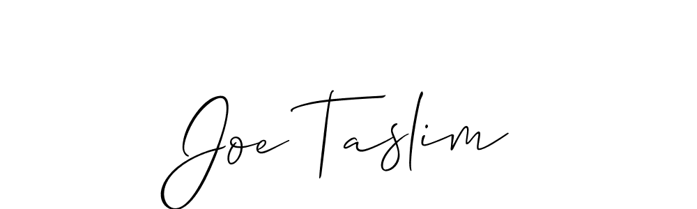 You should practise on your own different ways (Allison_Script) to write your name (Joe Taslim) in signature. don't let someone else do it for you. Joe Taslim signature style 2 images and pictures png