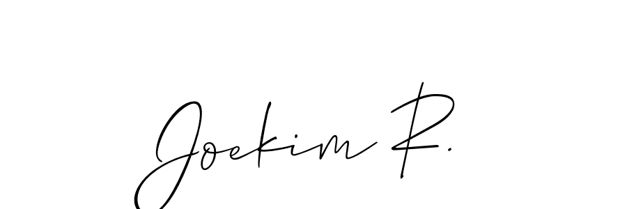 Also we have Joekim R. name is the best signature style. Create professional handwritten signature collection using Allison_Script autograph style. Joekim R. signature style 2 images and pictures png