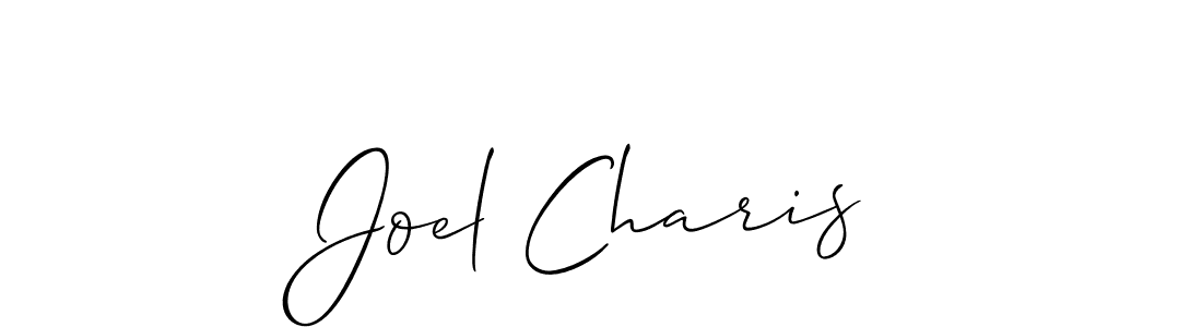 if you are searching for the best signature style for your name Joel Charis. so please give up your signature search. here we have designed multiple signature styles  using Allison_Script. Joel Charis signature style 2 images and pictures png