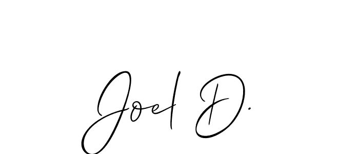 You should practise on your own different ways (Allison_Script) to write your name (Joel D.) in signature. don't let someone else do it for you. Joel D. signature style 2 images and pictures png