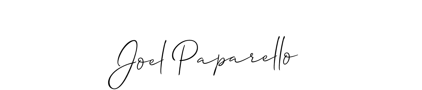 if you are searching for the best signature style for your name Joel Paparello. so please give up your signature search. here we have designed multiple signature styles  using Allison_Script. Joel Paparello signature style 2 images and pictures png