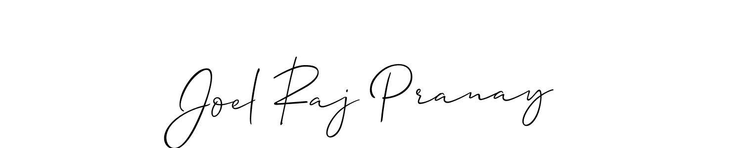 Design your own signature with our free online signature maker. With this signature software, you can create a handwritten (Allison_Script) signature for name Joel Raj Pranay. Joel Raj Pranay signature style 2 images and pictures png