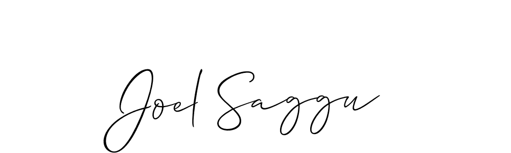 You should practise on your own different ways (Allison_Script) to write your name (Joel Saggu) in signature. don't let someone else do it for you. Joel Saggu signature style 2 images and pictures png