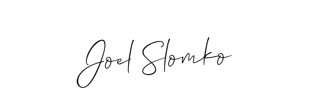 Create a beautiful signature design for name Joel Slomko. With this signature (Allison_Script) fonts, you can make a handwritten signature for free. Joel Slomko signature style 2 images and pictures png