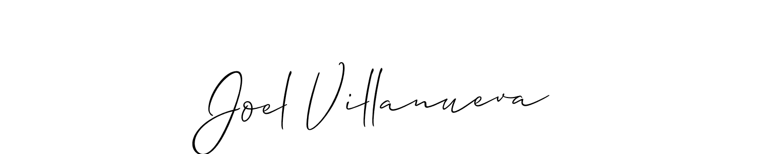 Use a signature maker to create a handwritten signature online. With this signature software, you can design (Allison_Script) your own signature for name Joel Villanueva. Joel Villanueva signature style 2 images and pictures png