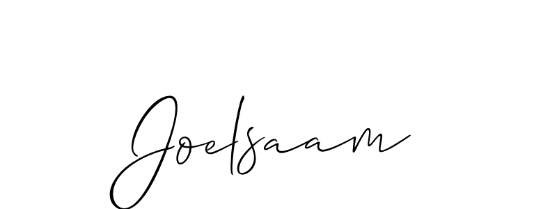 It looks lik you need a new signature style for name Joelsaam. Design unique handwritten (Allison_Script) signature with our free signature maker in just a few clicks. Joelsaam signature style 2 images and pictures png