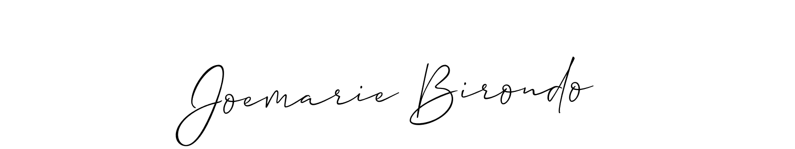 Create a beautiful signature design for name Joemarie Birondo. With this signature (Allison_Script) fonts, you can make a handwritten signature for free. Joemarie Birondo signature style 2 images and pictures png