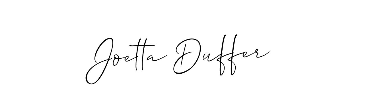 You should practise on your own different ways (Allison_Script) to write your name (Joetta Duffer) in signature. don't let someone else do it for you. Joetta Duffer signature style 2 images and pictures png