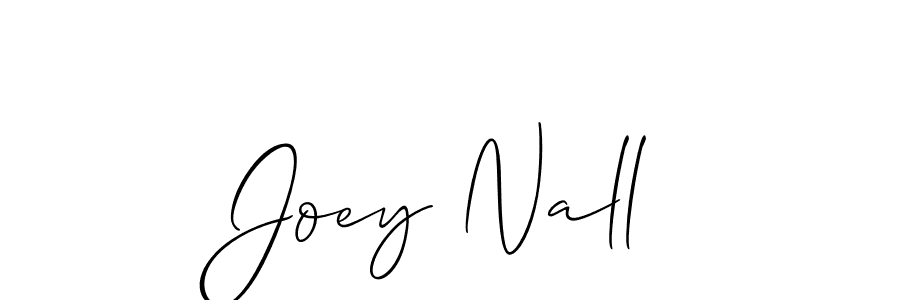 The best way (Allison_Script) to make a short signature is to pick only two or three words in your name. The name Joey Nall include a total of six letters. For converting this name. Joey Nall signature style 2 images and pictures png