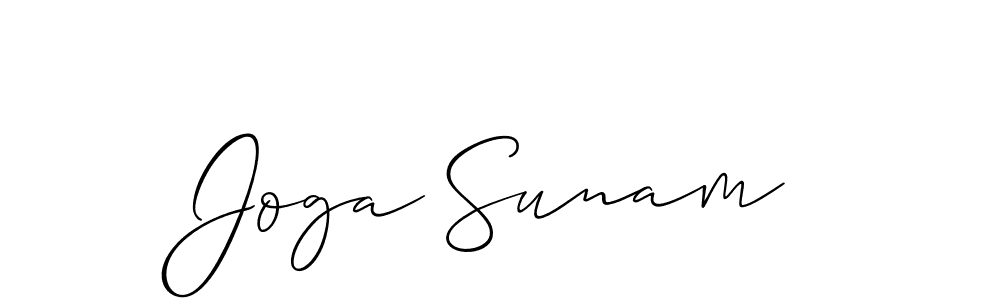 Allison_Script is a professional signature style that is perfect for those who want to add a touch of class to their signature. It is also a great choice for those who want to make their signature more unique. Get Joga Sunam name to fancy signature for free. Joga Sunam signature style 2 images and pictures png