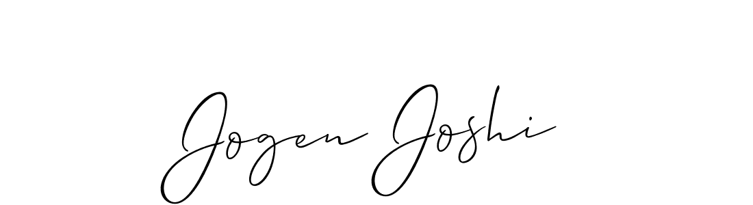 Use a signature maker to create a handwritten signature online. With this signature software, you can design (Allison_Script) your own signature for name Jogen Joshi. Jogen Joshi signature style 2 images and pictures png