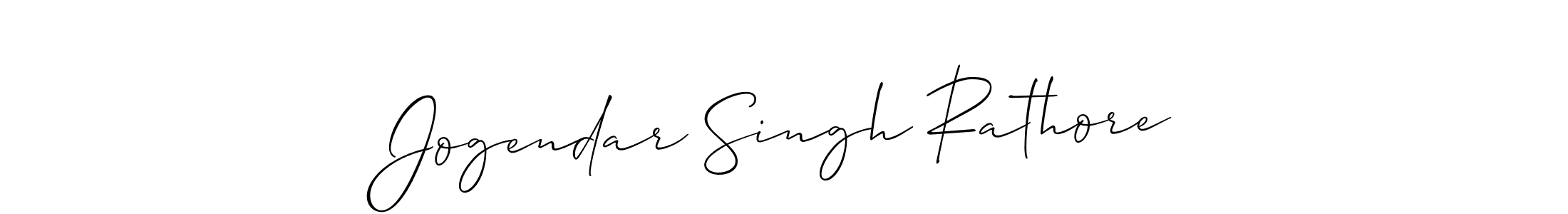 Make a short Jogendar Singh Rathore signature style. Manage your documents anywhere anytime using Allison_Script. Create and add eSignatures, submit forms, share and send files easily. Jogendar Singh Rathore signature style 2 images and pictures png