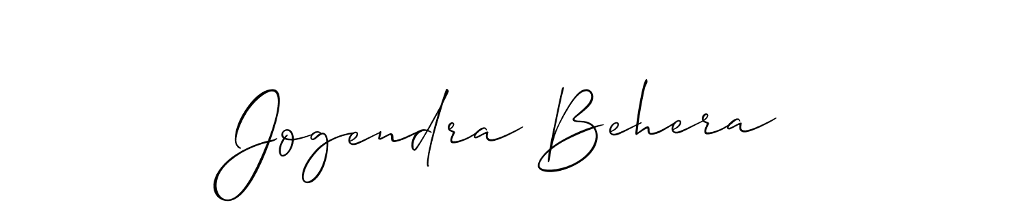 The best way (Allison_Script) to make a short signature is to pick only two or three words in your name. The name Jogendra Behera include a total of six letters. For converting this name. Jogendra Behera signature style 2 images and pictures png