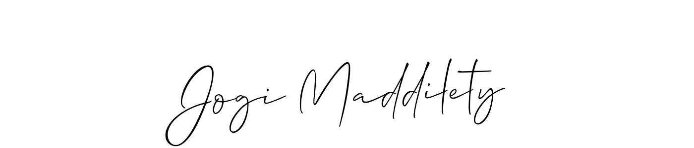 Jogi Maddilety stylish signature style. Best Handwritten Sign (Allison_Script) for my name. Handwritten Signature Collection Ideas for my name Jogi Maddilety. Jogi Maddilety signature style 2 images and pictures png
