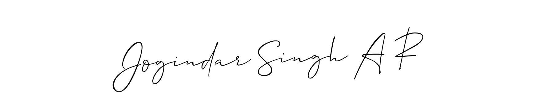 Use a signature maker to create a handwritten signature online. With this signature software, you can design (Allison_Script) your own signature for name Jogindar Singh A R. Jogindar Singh A R signature style 2 images and pictures png