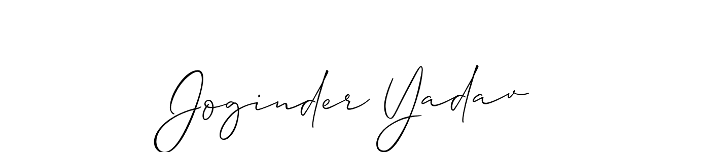 How to make Joginder Yadav signature? Allison_Script is a professional autograph style. Create handwritten signature for Joginder Yadav name. Joginder Yadav signature style 2 images and pictures png