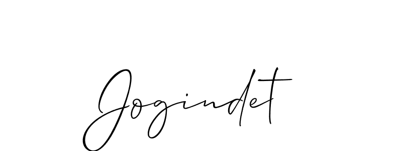 Make a beautiful signature design for name Jogindet. With this signature (Allison_Script) style, you can create a handwritten signature for free. Jogindet signature style 2 images and pictures png