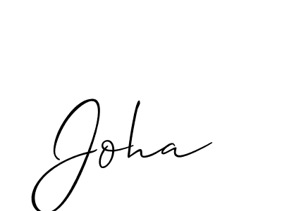 if you are searching for the best signature style for your name Joha. so please give up your signature search. here we have designed multiple signature styles  using Allison_Script. Joha signature style 2 images and pictures png