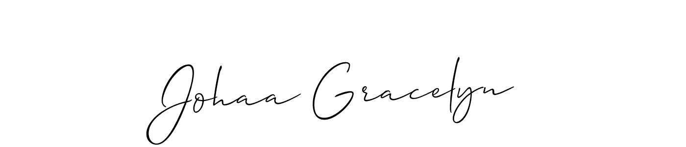 You should practise on your own different ways (Allison_Script) to write your name (Johaa Gracelyn) in signature. don't let someone else do it for you. Johaa Gracelyn signature style 2 images and pictures png