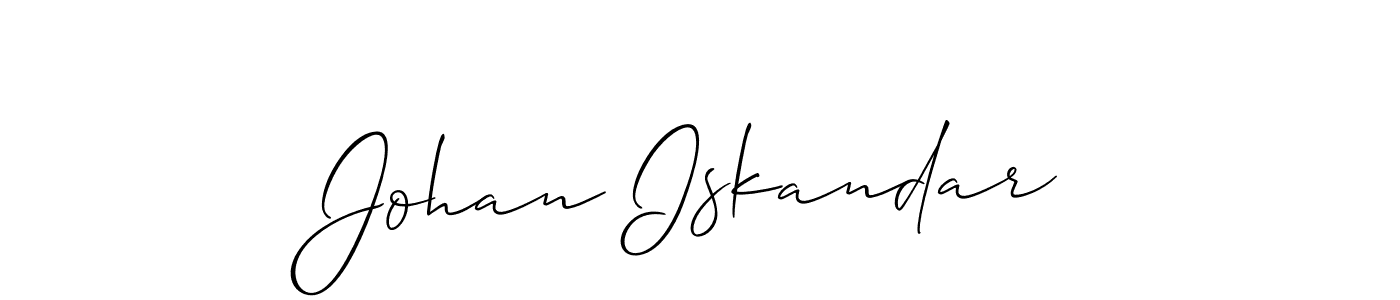 Also we have Johan Iskandar name is the best signature style. Create professional handwritten signature collection using Allison_Script autograph style. Johan Iskandar signature style 2 images and pictures png