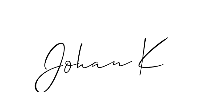 How to make Johan K signature? Allison_Script is a professional autograph style. Create handwritten signature for Johan K name. Johan K signature style 2 images and pictures png