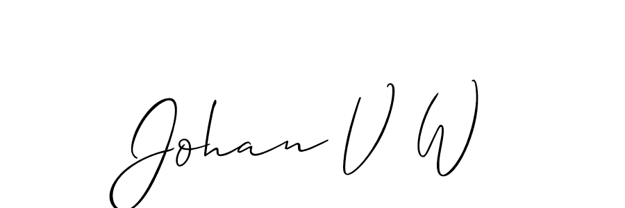 Use a signature maker to create a handwritten signature online. With this signature software, you can design (Allison_Script) your own signature for name Johan V W. Johan V W signature style 2 images and pictures png