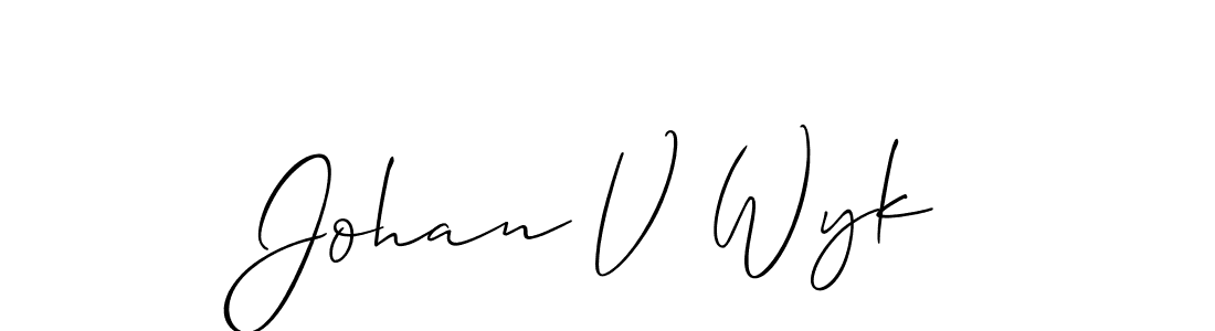 Make a beautiful signature design for name Johan V Wyk. With this signature (Allison_Script) style, you can create a handwritten signature for free. Johan V Wyk signature style 2 images and pictures png