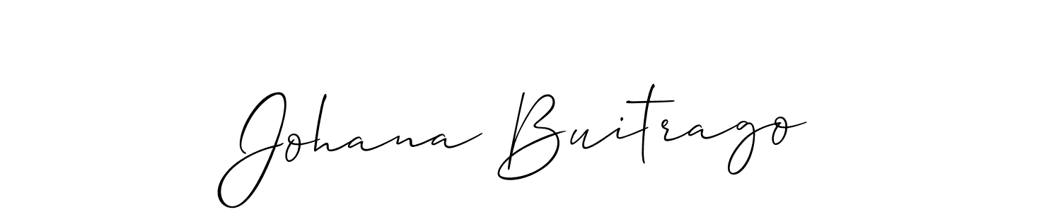 Make a short Johana Buitrago signature style. Manage your documents anywhere anytime using Allison_Script. Create and add eSignatures, submit forms, share and send files easily. Johana Buitrago signature style 2 images and pictures png