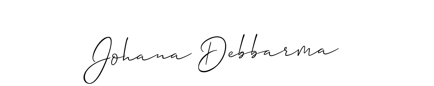Also we have Johana Debbarma name is the best signature style. Create professional handwritten signature collection using Allison_Script autograph style. Johana Debbarma signature style 2 images and pictures png