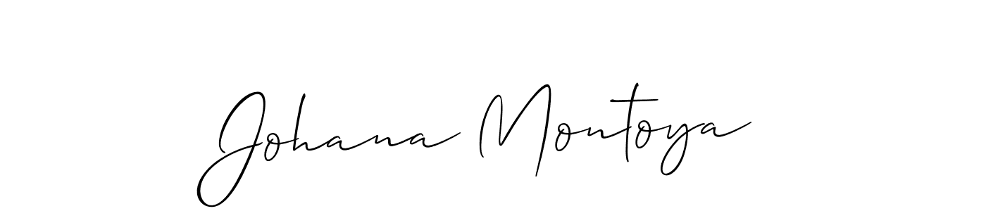 Johana Montoya stylish signature style. Best Handwritten Sign (Allison_Script) for my name. Handwritten Signature Collection Ideas for my name Johana Montoya. Johana Montoya signature style 2 images and pictures png