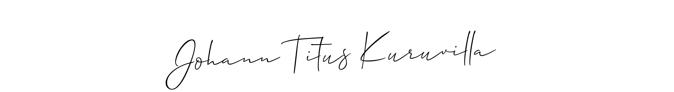 Use a signature maker to create a handwritten signature online. With this signature software, you can design (Allison_Script) your own signature for name Johann Titus Kuruvilla. Johann Titus Kuruvilla signature style 2 images and pictures png