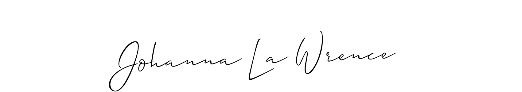 Allison_Script is a professional signature style that is perfect for those who want to add a touch of class to their signature. It is also a great choice for those who want to make their signature more unique. Get Johanna La Wrence name to fancy signature for free. Johanna La Wrence signature style 2 images and pictures png