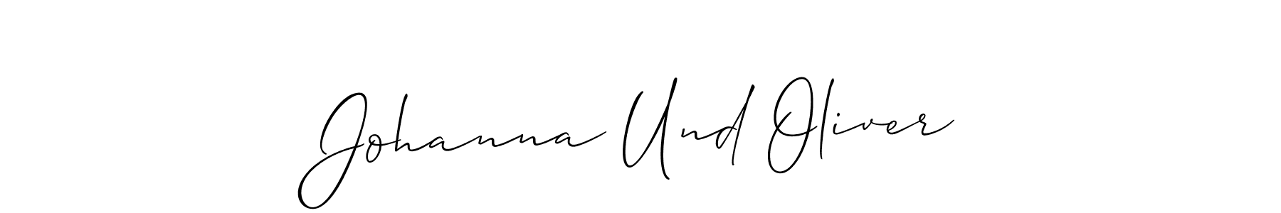 Similarly Allison_Script is the best handwritten signature design. Signature creator online .You can use it as an online autograph creator for name Johanna Und Oliver. Johanna Und Oliver signature style 2 images and pictures png