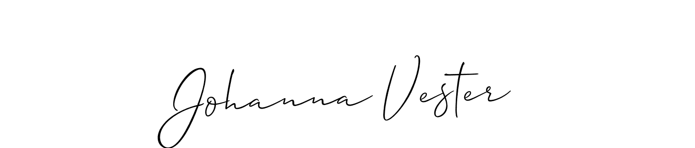 The best way (Allison_Script) to make a short signature is to pick only two or three words in your name. The name Johanna Vester include a total of six letters. For converting this name. Johanna Vester signature style 2 images and pictures png
