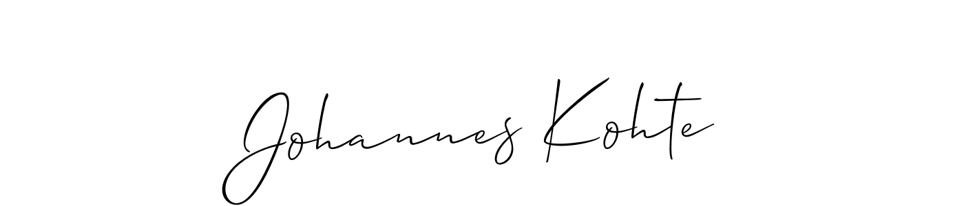 The best way (Allison_Script) to make a short signature is to pick only two or three words in your name. The name Johannes Kohte include a total of six letters. For converting this name. Johannes Kohte signature style 2 images and pictures png