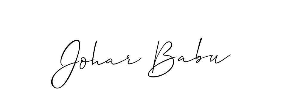 Allison_Script is a professional signature style that is perfect for those who want to add a touch of class to their signature. It is also a great choice for those who want to make their signature more unique. Get Johar Babu name to fancy signature for free. Johar Babu signature style 2 images and pictures png