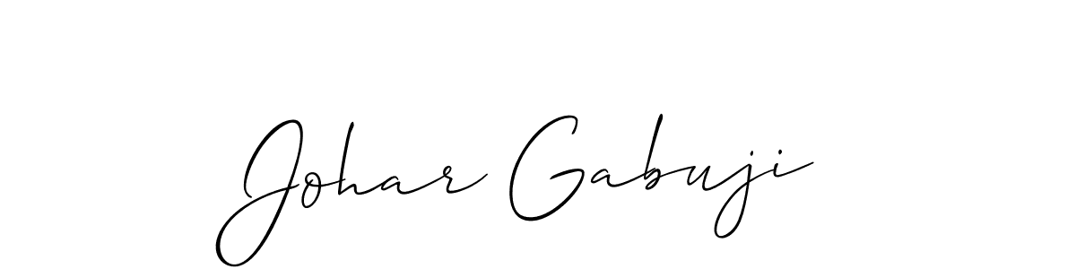 Allison_Script is a professional signature style that is perfect for those who want to add a touch of class to their signature. It is also a great choice for those who want to make their signature more unique. Get Johar Gabuji name to fancy signature for free. Johar Gabuji signature style 2 images and pictures png