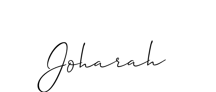 Design your own signature with our free online signature maker. With this signature software, you can create a handwritten (Allison_Script) signature for name Joharah. Joharah signature style 2 images and pictures png